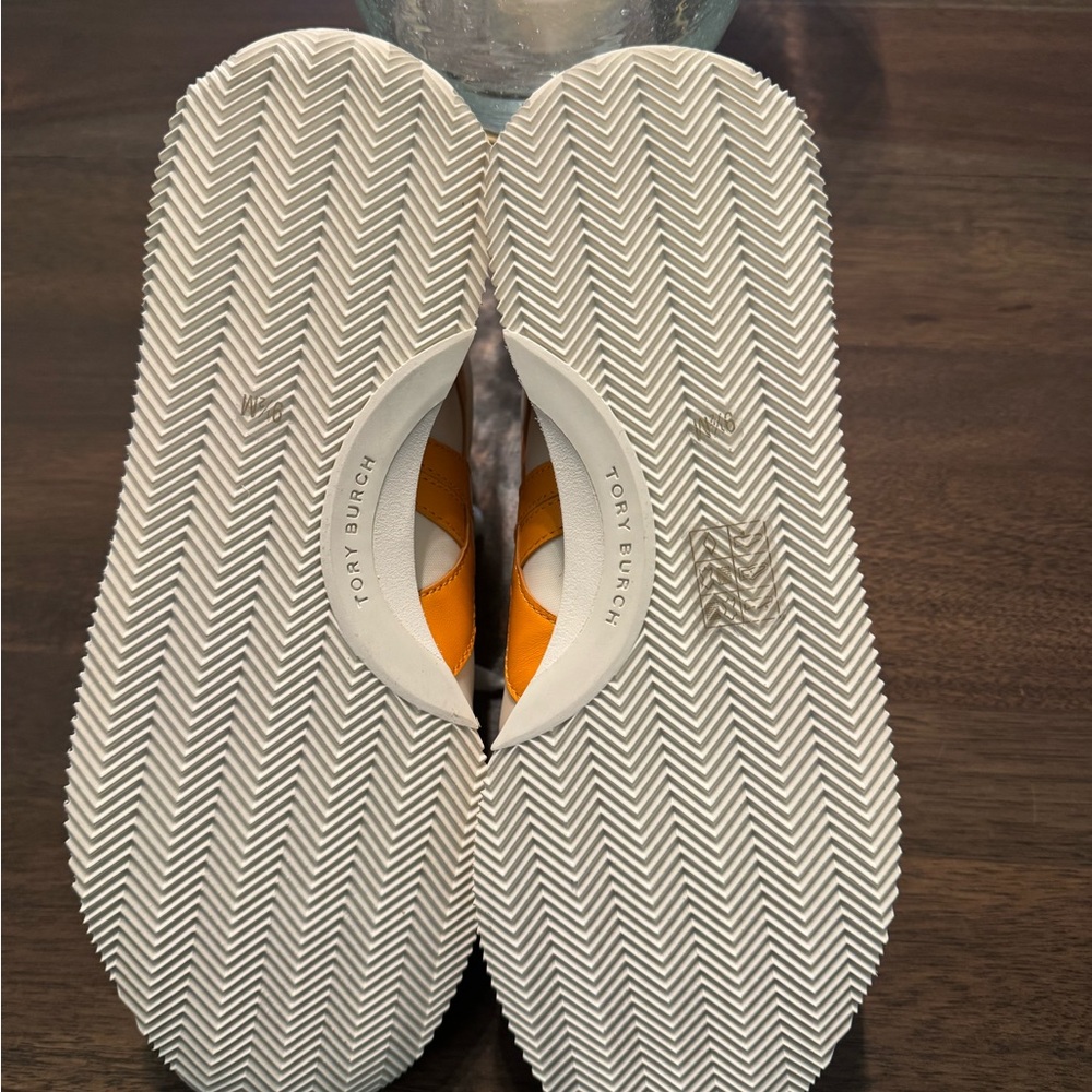 Tory Burch - Hank New Ivory / Orange Citrine / Bright Lago Low Top Sneakers - Picture 8 of 8